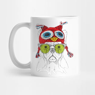 Christmas white pug Mug